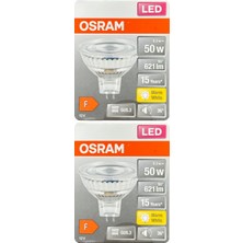 Avarson (2 Adet) Ledvance 12VOLT 6,5W (50W) Sarı (2700K) Gu5.3 Duylu (Iğne Bacak) LED Spot Ampul