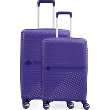 Piel Lino Büyük Boy ve Orta Polipropilen Valiz PL015239-LM Mor