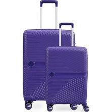 Piel Lino Büyük Boy ve Küçük Polipropilen Valiz PL015239-LS Mor