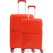 Piel Lino Orta Boy ve Küçük Polipropilen Valiz PL015239-MS Turuncu