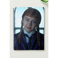 Black-One  ( Agnes ) Wednesday-1 A5 Metal Spiralli Çizgisiz Sert Kapak Wednesday defter