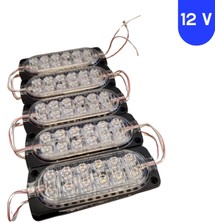 Powerr Led Aydınlatma 12 Volt 2.4 Watt 12 Smd Ledli Animasyonlu Kırmızı - Mavi Çakar Modül 5 Adet