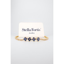 Stella Fortis Yonca Yapraklı Su Yolu Bileklik - Kristal Taşlı, Altın/Gümüş Renk | SF Signature Serisi