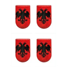 Aresoutdoors Şarjöraltı Sticker Bayrak Etiketi 4 Adet Çift Başlı Kartal Siyah Desenli