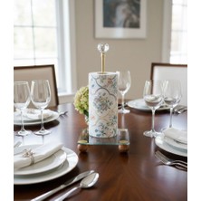 Mirsa Global Gold Dekoratif Ahşap Top Ayaklı Cam Kağıt Havluluk,peçete Rulo Kağıt Havlu Organizer