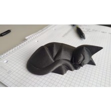 Akaslan Plastik Uyuyan Kedi Dekoru Pla Baskı Siyah Renk 00971