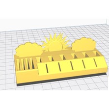 Akaslan Plastik Güneşli ve Bulutlu Usb, Sd Kart Tutma Braketi Pla Baskı 01243