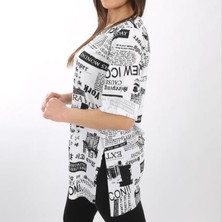 Yırtmaçlı Kadın T-Shirt