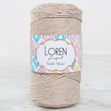 Sad Loren Soft Star Makrome Ipi Gümüş Simli Bej RM101
