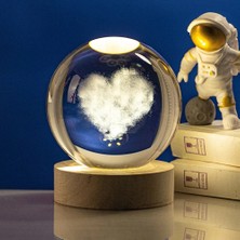 NessiWorld Ahşap Altlıklı Kalp Tasarımlı Cam Küre