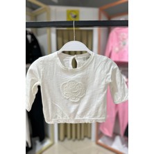 Jena by Miniks Jena Taşlı Güllü Bebe Bluz - Beyaz