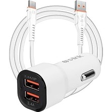 Tuncel Store S-Link SL-EC30M USB Kablolu 3.4A 2 USB Beyaz Araç Şarj Cihazı (S-Link SL-EC30M)