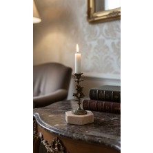 Montdekor El Yapımı Mermer Taşlı Bronz Mumluk