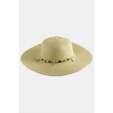 SiHako Yaprak Boncuklu Hasır Şapka