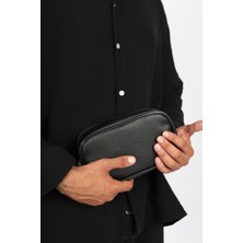 Özbience Suya Dayanıklı Oval El Çantası Deri Tıraş Ve Kozmetik Portföy Uniseks Kullanım İçin