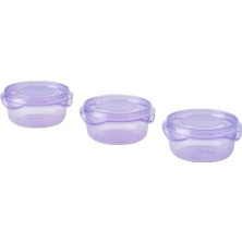 IKEA Mor Renkli şeffaf 4x7 Boyutlarında Mini Saklama Kabı (70 Ml) 3 Lü Set