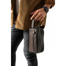 Özbience Şık Hakiki Deri Erkek Tıraş ve Bakım Çantası, Zarif ve Kullanışlı Tasarım