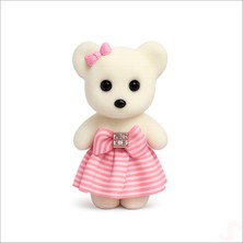 Süsle Bebek ve Parti Pembe Kıyafetli Mini Teddy, 10,5cm x 7cm