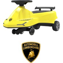 Lamborghini Resmi Lisanslı +3 Yaş Çocuklar Için Işıklı Ön Tekerlek ve Farlı Premium Swing Plazma Karınca Kaykay