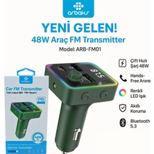 48W (Pd + Qc) Araç Fm Transmitter Arbaks ARB-FM01