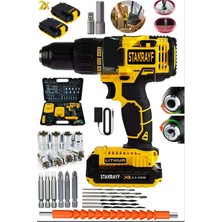 Çift Akülü Vidalama ve Çelik Şanzımanlı Profesyonel Matkap Seti