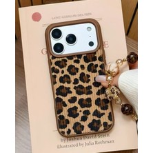 Kılıf House Iphone Uyumlu Leopar Desenli Örgü Dokulu Kılıf