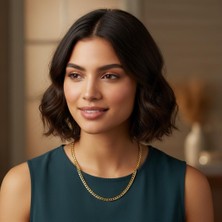 BURADABULDUN Kadın Vip 14K Kalın Arpa 50 cm Kolye