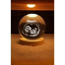 Özbience 3D Ultrason Bebek Görüntüsü Kristal Cam Küre USB Bağlantılı Gün Işığı
