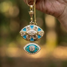 Theory Jewelry Eye for an Eye Kolye| Nazar Göz| Paslanmaz Çelik Taşlı Kadın Kolye |Kararma Yapmaz | Alerji Yapmaz