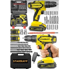 58W 6AH Metal Şanzıman Çift Akülü Darbeli Şarjlı Matkap