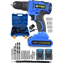 Çift Akülü Vidalama Seti, 58V 8AH Pil, Metal Şanzuman, 27 Parça Uç