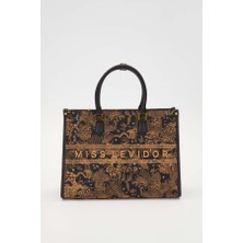 Levidor Lêvi D'or Siyah Baskı Detaylı Büyük El Çantası -930303