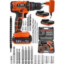 58V Pro Hummer Çift Akülü Yüksek Tork Matkap Seti + Vidalama Şarjı