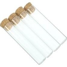 Özbience Cam Şişe Mantar Tıpalı Deney Tüpü 43 Cc, 10'lu Paket