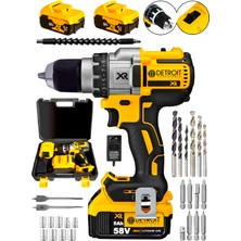 58V Powertools Brushless Darbeli Şarjlı Matkap Kırmızı Dflng Serisi