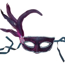 Nana & Mayka Moda Parıltılı Bordo Parti Maskesi – El Yapımı, Karnaval & Maskeli Balo Aksesuar Unisex