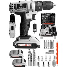 24V 5AH Li-Ion Darbeli Çift Akülü Vidalama, Beyaz, Şarjlı Matkap