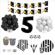 Zenviva 5 Yaş  Beşiktaş Taraftar Siyah Beyaz 24 Kişilik  Doğum Günü Seti