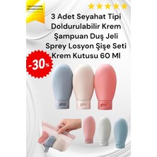 Özbience 3'lü Seyahat Boyu Doldurulabilir Krem, Şampuan, Duş Jeli, Sprey ve Losyon Şişe Seti