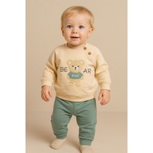 Erkek Bebek Welsoft Bear Uzun Kollu Alt Üst Bebek Takımı %100 Pamuklu