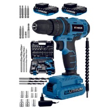 Profesyonel Koffer 58V 5AH Çift Akülü ve 24 Parça Vidalama Matkap Seti