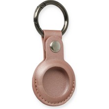 Eco Port Airtag Anahtarlık Deri Kılıf - Rose Gold
