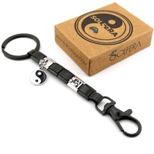 Solfera Araba Simgeli Ying Yang Denge Çelik Charm Çanta Süsü Anahtarlık KY105