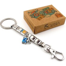 Solfera Uçak Bilet Boarding Pass Valiz Tatil Parlak Çelik Charm Çanta Süsü Anahtarlık KY089