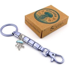 Solfera Deniz Anası Okyanus Resif Mor Paslanmaz Çelik Charm Çanta Süsü Anahtarlık KY097