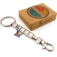 Solfera Puzzle Bulmaca Yap Boz Parçası Mat Çelik Charm Çanta Süsü Anahtarlık KY102