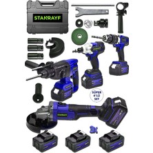 4'lü Çok Amaçlı Takım Seti, Taşlama, Matkap ve Akü Uyumlu