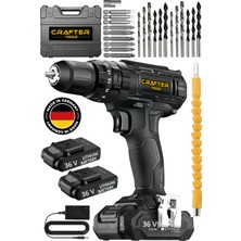 36V 5AH Metal Şanzıman Çift Akülü Darbeli Matkap Seti