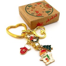 Solfera Yeni Yıl Yılbaşı Kardan Adam Çam Ağacı Eldiven Charm Çanta Süsü Anahtarlık KY115