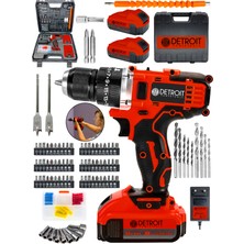 Darbeli Matkap Seti 21V 5AH Çift Akülü, 84 Parça, Şarjlı, Profesyonel Kullanım